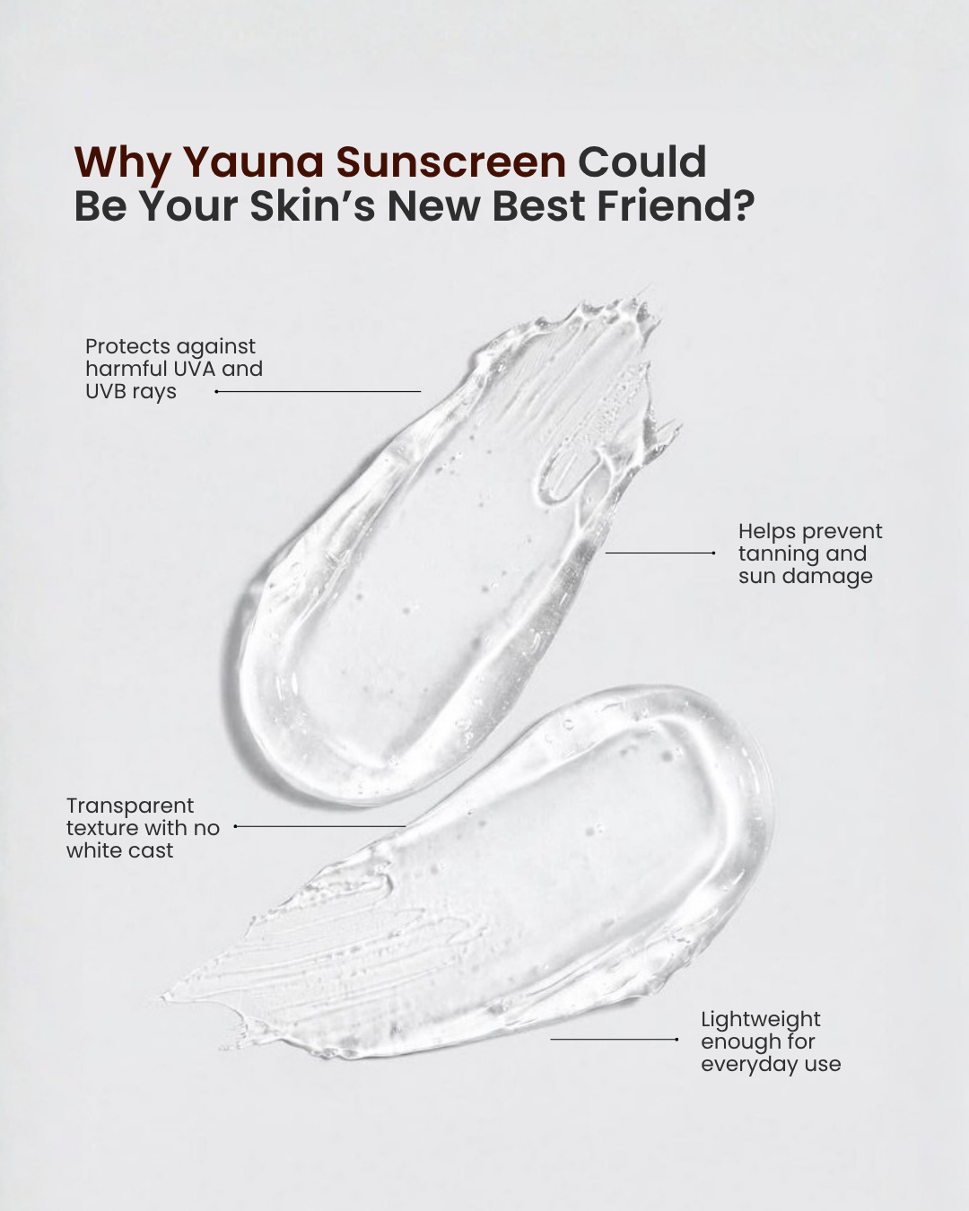 Yauna Transparent Silk Matte Sunscreen SPF 50 PA+++